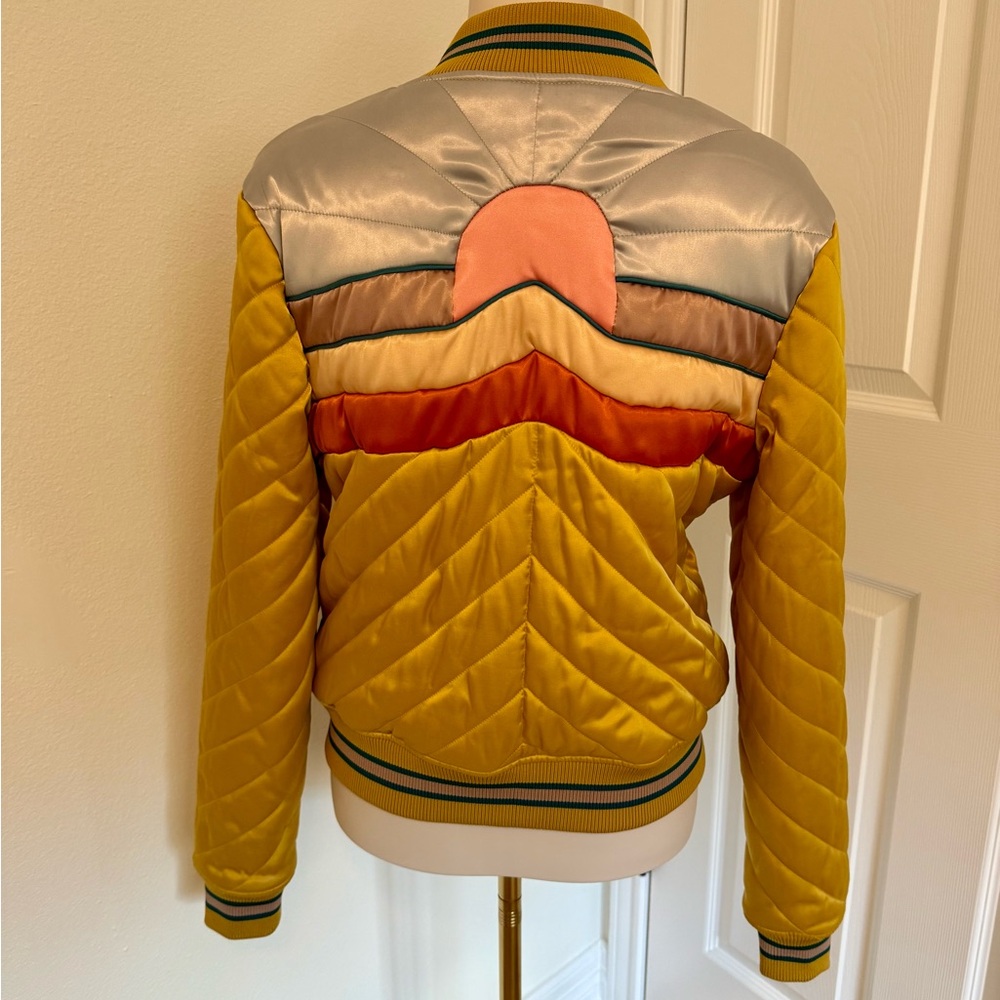 Classic Rock Couture Size Medium Yellow Quilted rising sun Women's Jacket - Picture 5 of 16